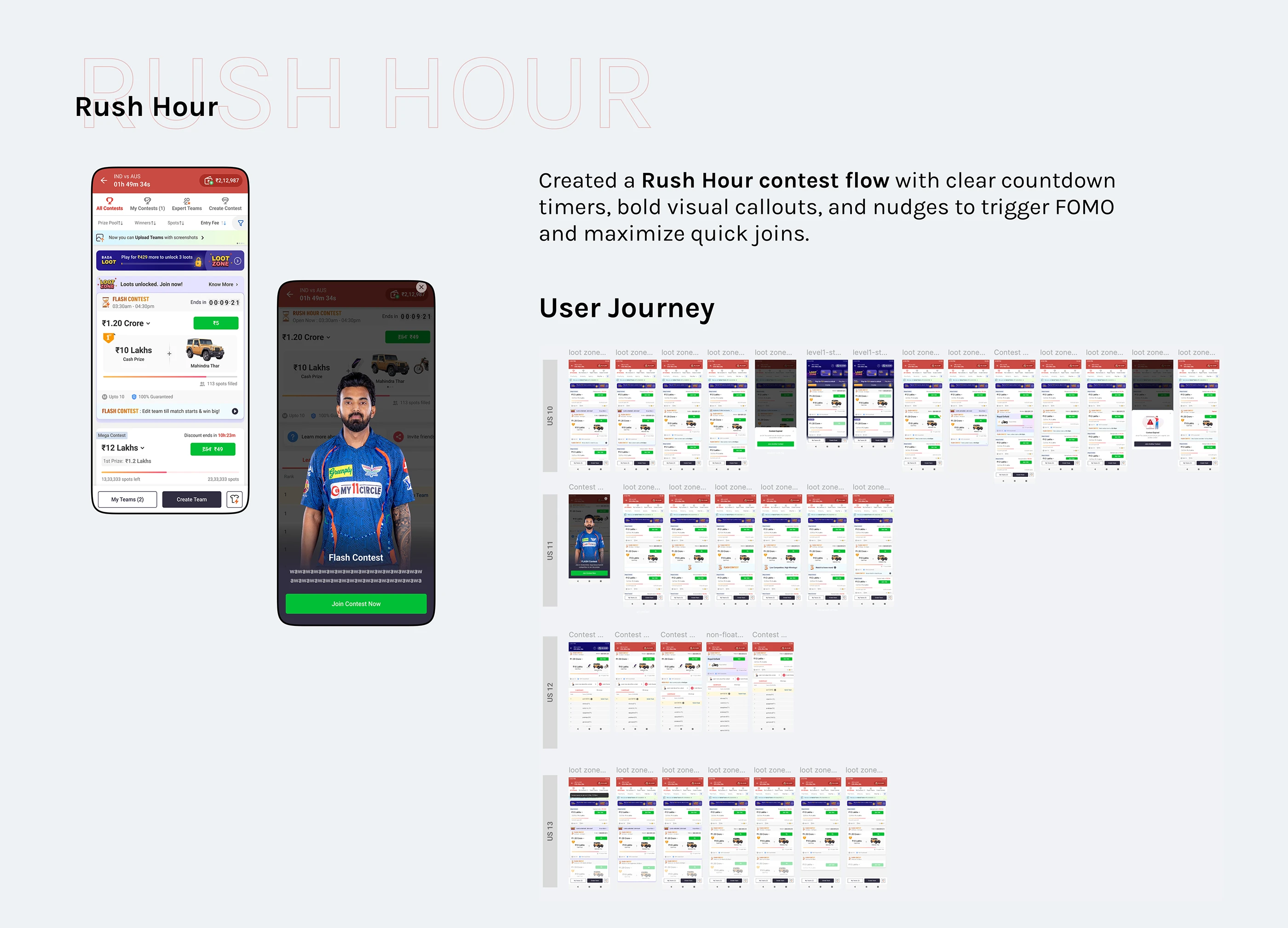Rush Hour contest card with countdown