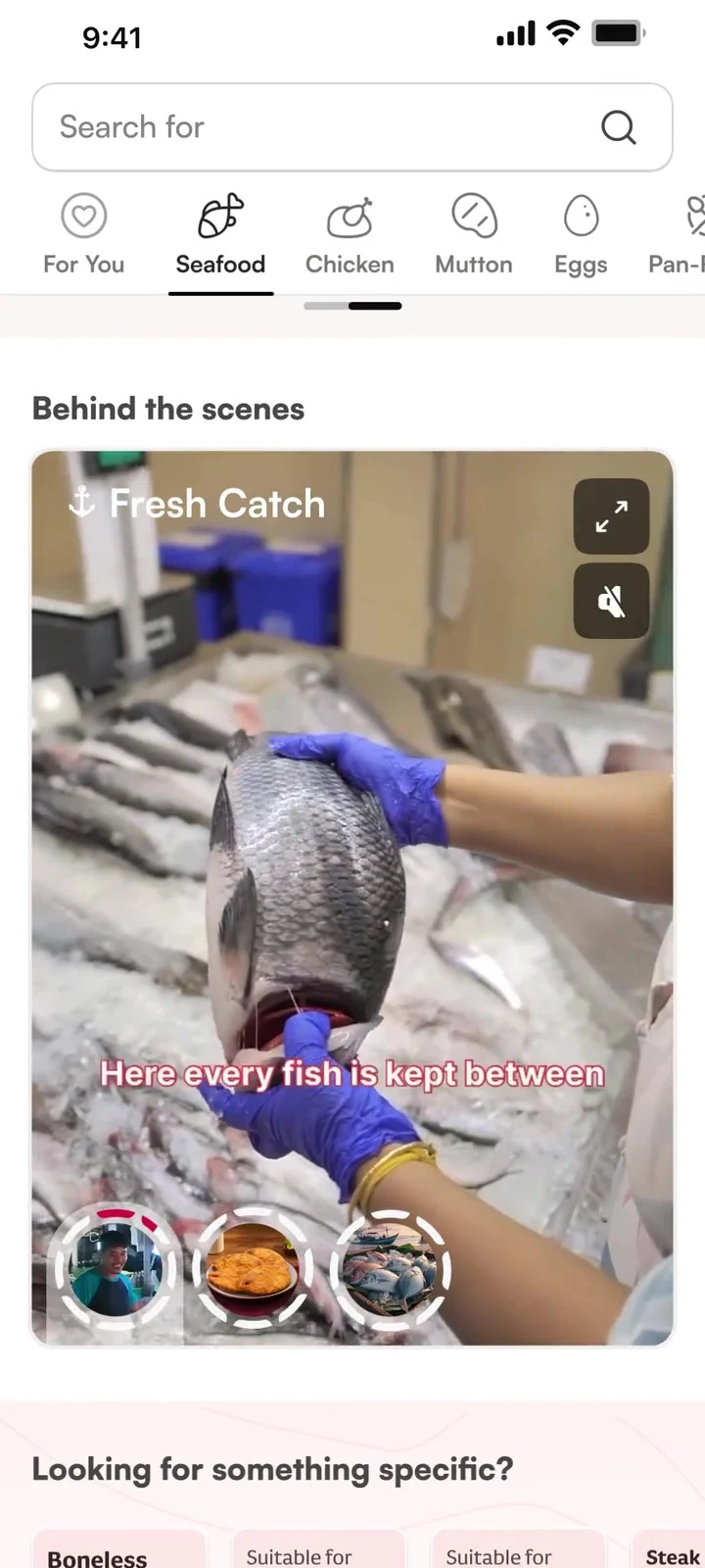 Freshness story in the category experience