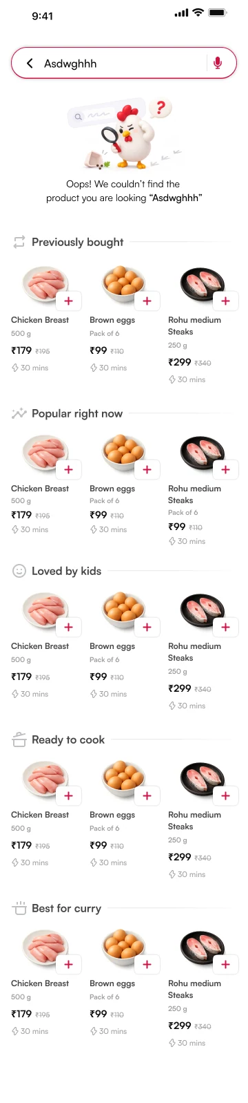 No match for Asdwghhh; previously bought products provide a way forward